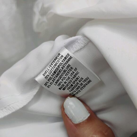 MILLY Skirt Lagenlook Stripe 100% Cotton White Midi Women's Size 4 - Picture 13 of 14